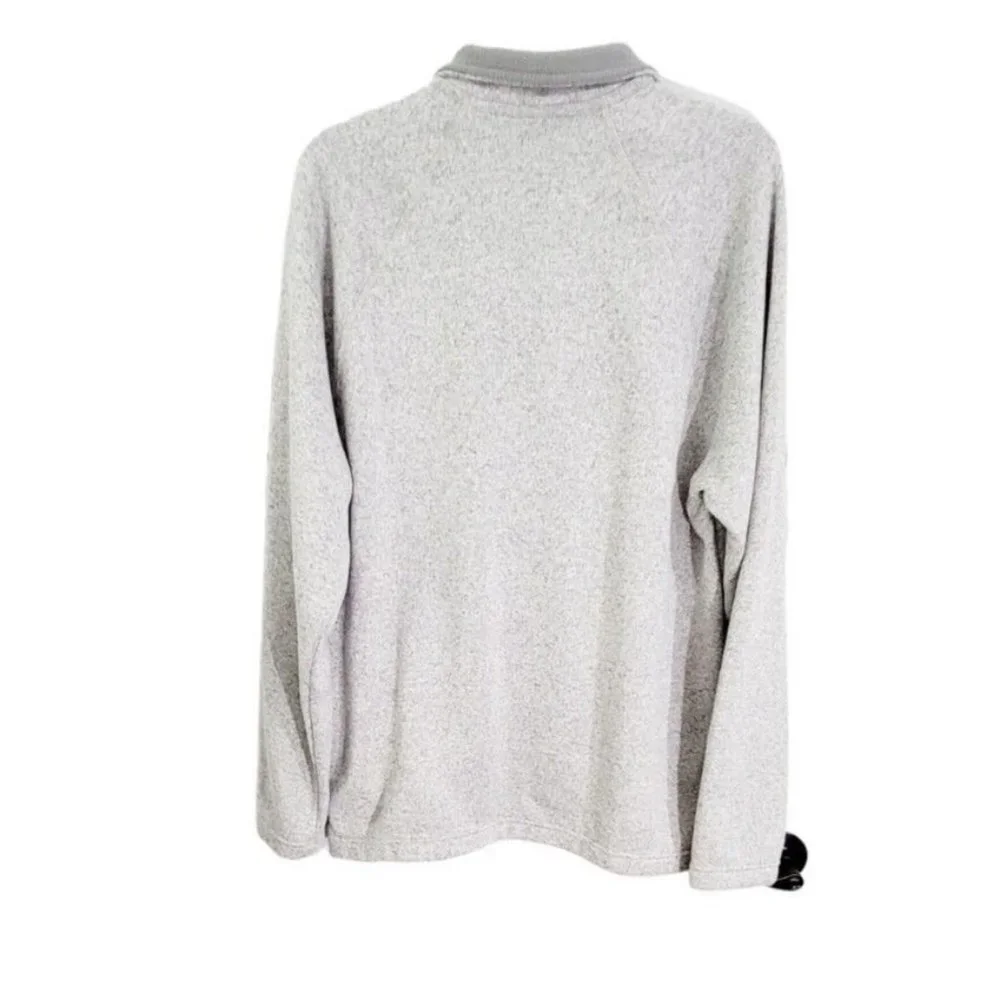 EDDIE BAUER Men’s Large Gray Fleece-Lined‎ Sweater Pullover 1/2 Zip Long Sleeve